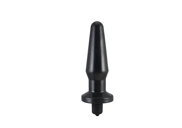 Dop Anal Cu Vibratii Medium Butt Plug, Negru, 12 Cm