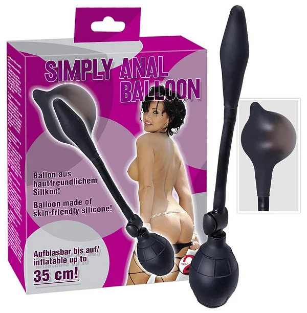 Dop Anal Gonflabil Simply Anal Balloon, Negru, 8.5 Cm