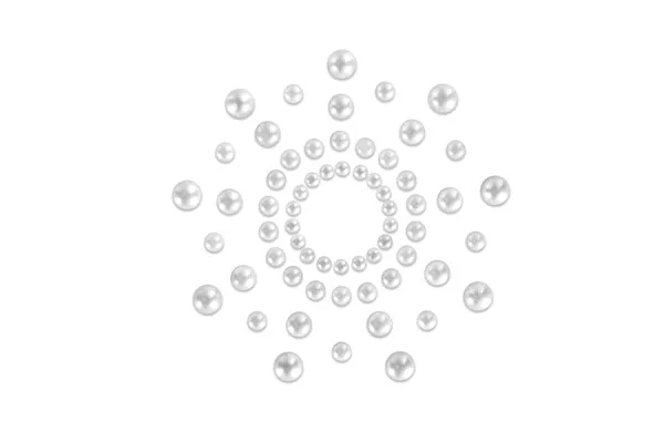Bijuterii Intime Adezive Nipple Covers Mini Perle, Argintiu