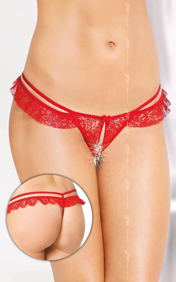 Chilotei Sexy Cu Dantela Decupati Intim, Rosu, M/l