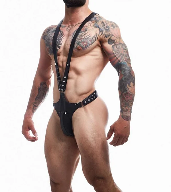 Lenjerie Fetish Ham Bl4ck By C4m Dungeon Harness, Negru, Marime Universala