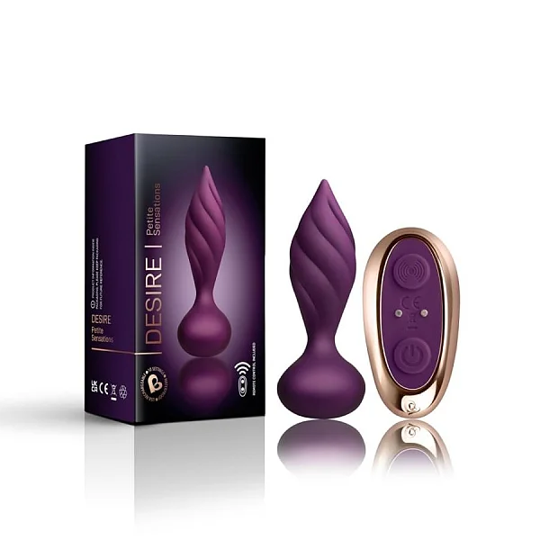Dop Anal Cu Vibratii Desire, Violet, 10 Cm