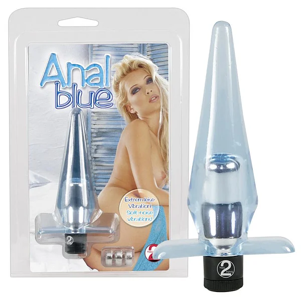 Dop Anal Cu Vibratii, Albastru, 11 Cm