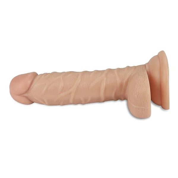 Vibrator Realistic Cu Ventuza Real Extreme Dildo, Natural, 19.5 Cm