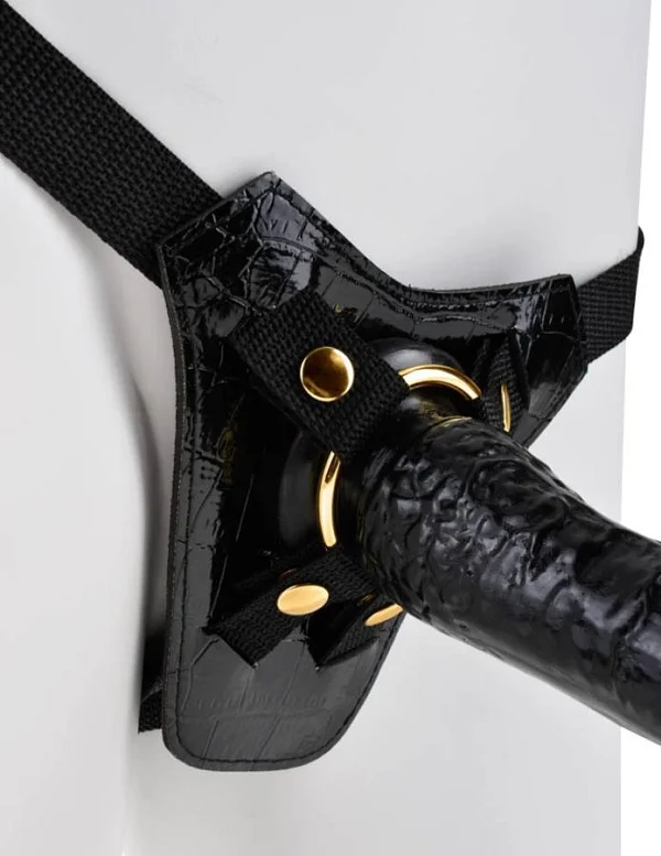 Strap-on Designer Deluxe, Negru, 19 Cm