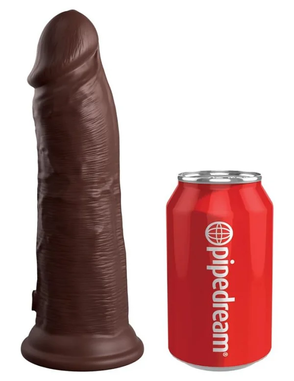 Dildo Clasic Cu Ventuza Dual Density Silicone Cock, Brun, 20 Cm