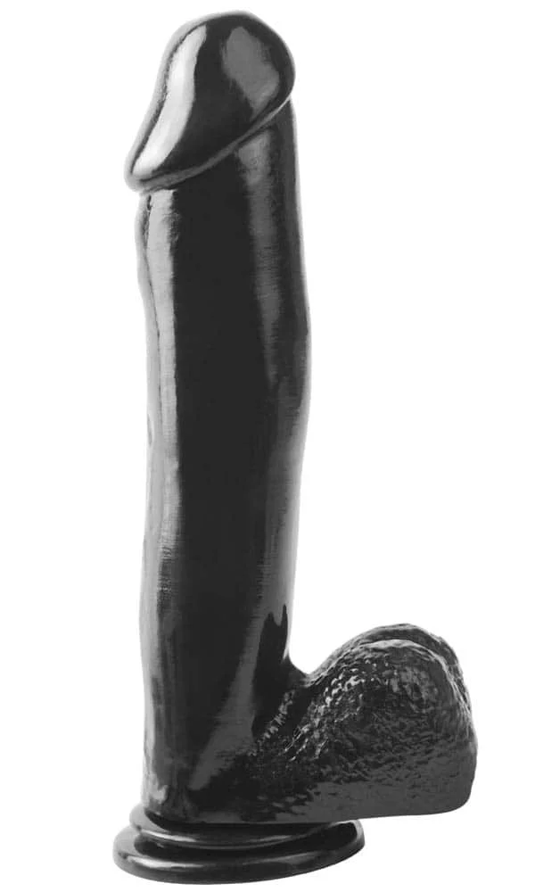 Dildo Clasic Cu Ventuza, Negru, 30 Cm