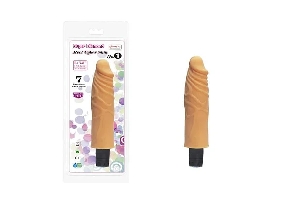 Vibrator Clasic Super Diamond Real Cyber Skin No. 1, Natural, 18.5 Cm
