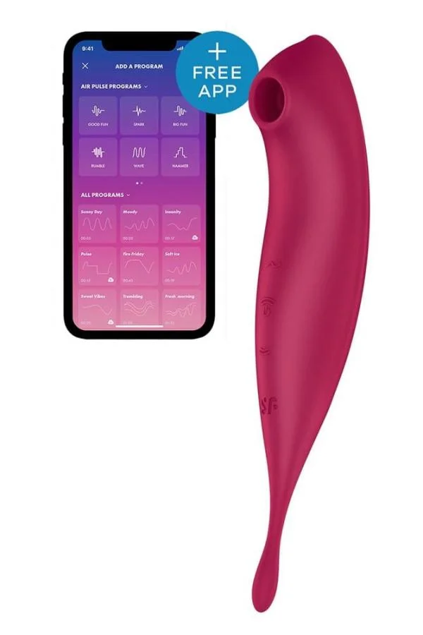 Vibrator Clitoridian Twirling Pro Connect App, Bordo