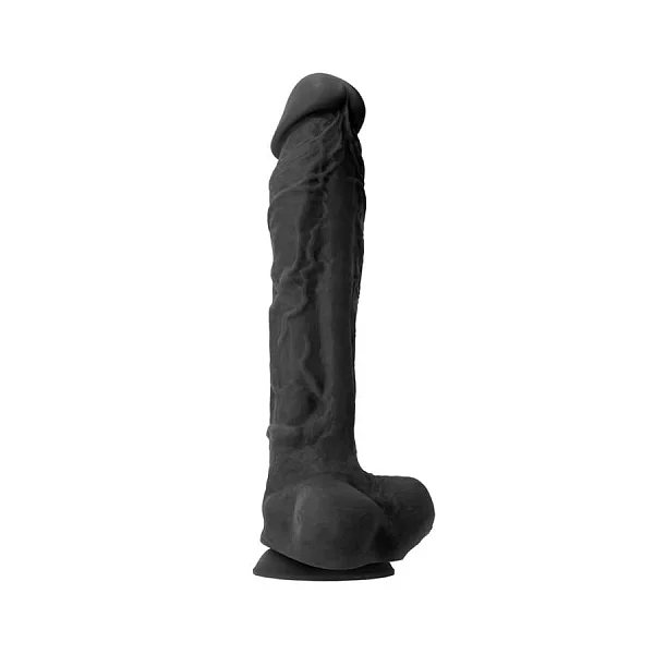 Dildo Clasic Colours Pleasures, Negru, 25 Cm