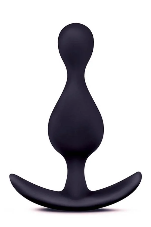 Dop Anal Adventures Platinum Wave, Negru, 10 Cm