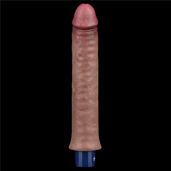 Vibrator Reincarcabil Real Softee, Brun Deschis, 24 Cm