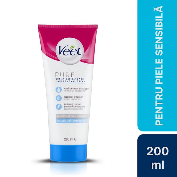 Crema Depilatoare Veet Piele Sensibila, 200 Ml