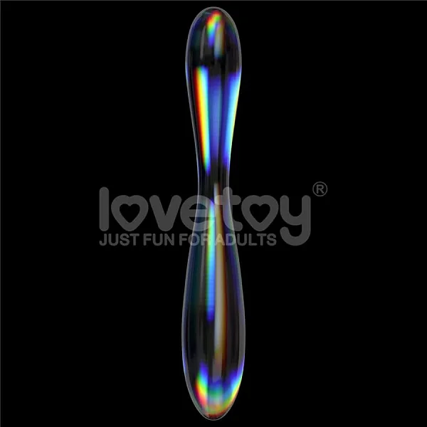 Dildo Sticla Twilight Gleam Glass Dildo- Double Delight, Transparent, 23 Cm