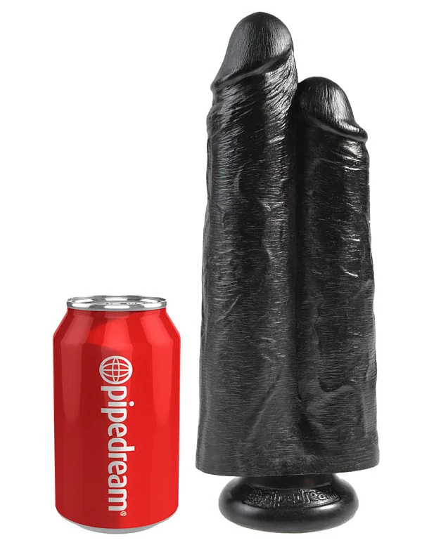 Dildo Realistic King Cock 2-in-1, Negru, 22 Cm