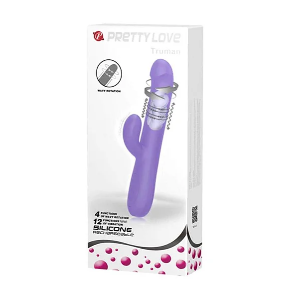 Vibrator Rabbit Cu Rotatii Truman, Lila, 23.5 Cm