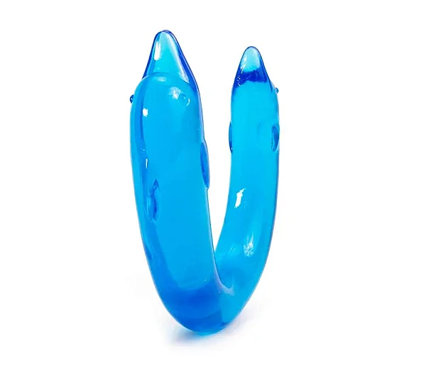 Dildo Dublu Dolphin, Albastru, 30.5 Cm