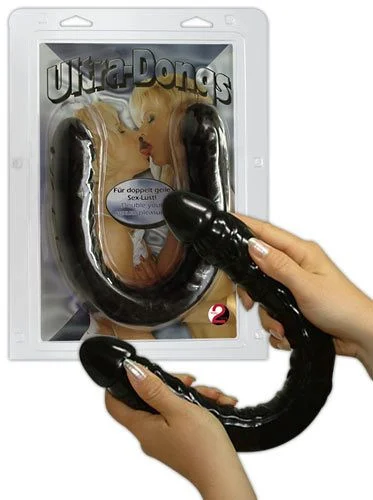 Dildo Dublu Ultra-dong, Negru, 43 Cm