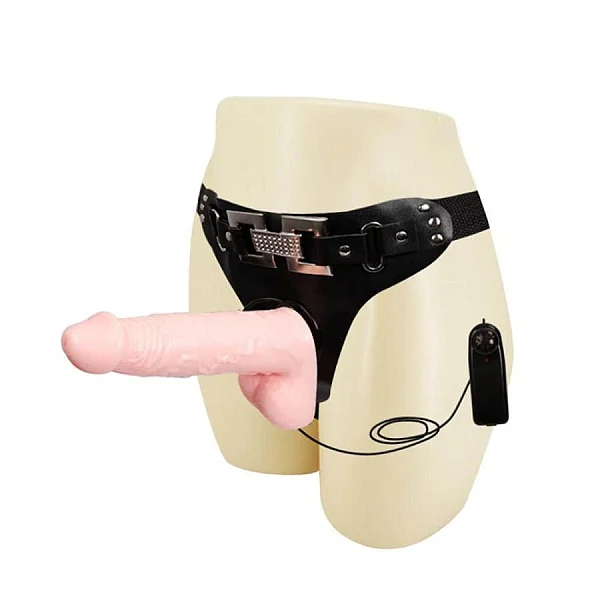 Strap-on Cu Vibratii Ultra Passionate, Natural, 16.8 Cm