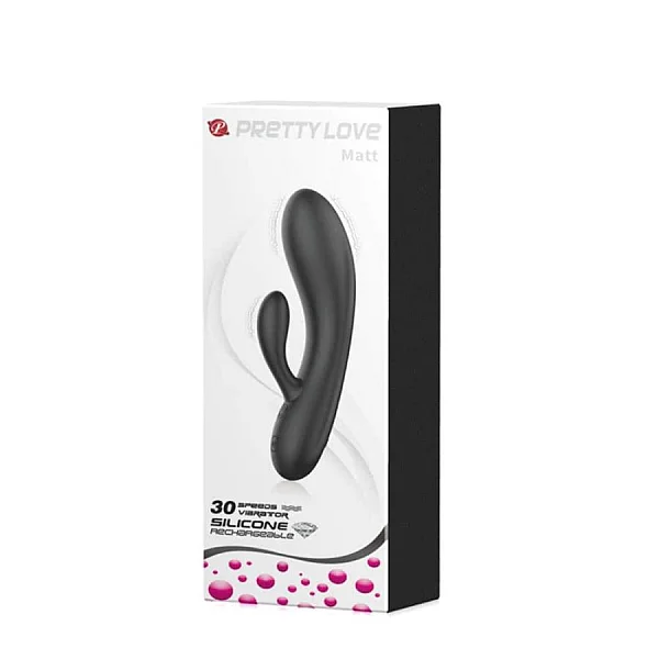 Vibrator Rabbit Matt, Negru, 17 Cm