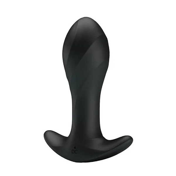 Dop Anal Cu Vibratii Massager, Negru, 10.5 Cm
