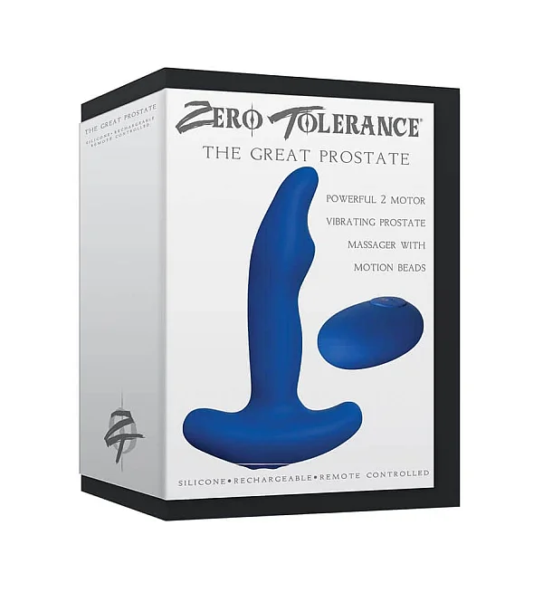Vibrator Anal The Great Prostate, Albastru, 15 Cm