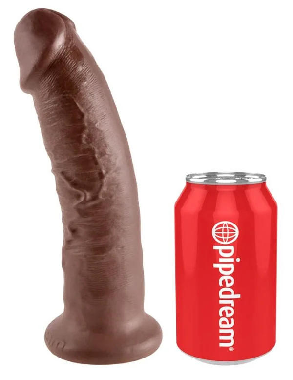 Dildo Clasic Cu Ventuza King Cock, Brun, 22.5 Cm