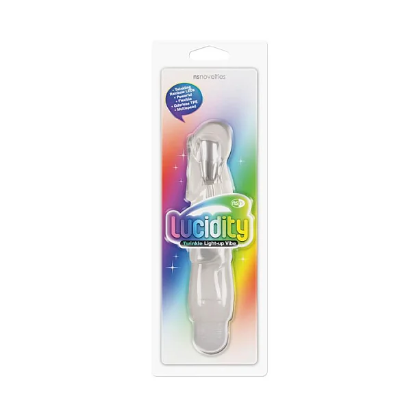 Vibrator Lucidity: Twinkle Light-up Vibe, Transparent, 19 Cm