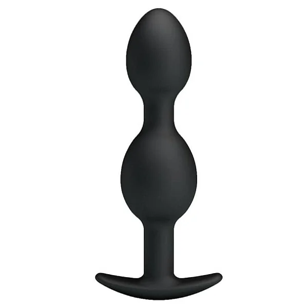 Dop Anal Heavy Balls Silicone Butt Plug 3, Negru, 10.5 Cm