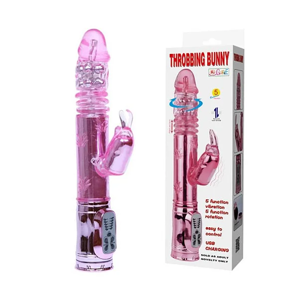 Vibrator Throbbing Bunny, Roz, 13 Cm
