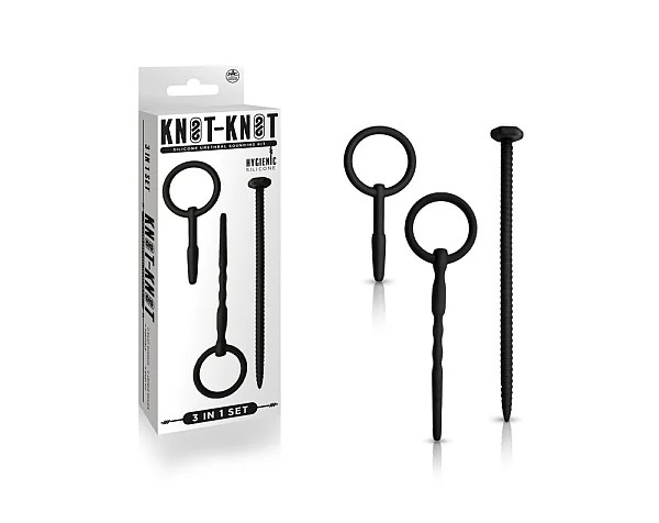 Set Dilatatoare Uretrale Knot-knot Silicone Urethral Sounding Kit I, Negru
