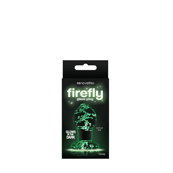 Dop Anal Fosforescent Firefly Glass Small - Transparent, 6 Cm