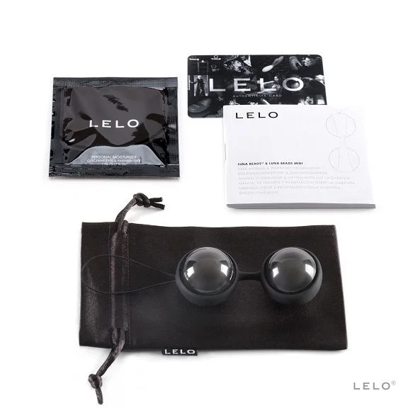 Bile Vaginale Kegel Lelo Luna, Negru, 2 Buc.