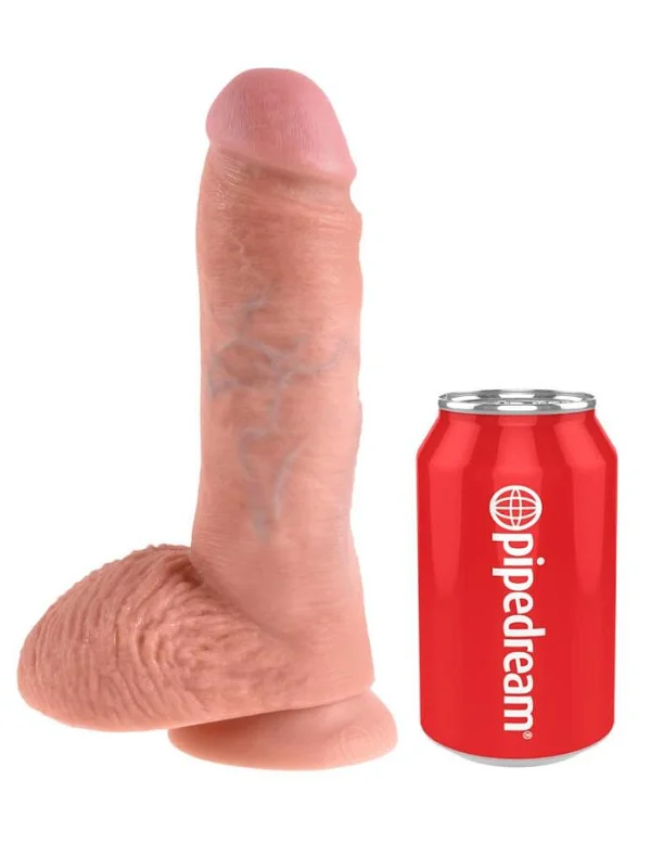 Dildo Realistic Cu Testicule King Cock, Natural, 20 Cm