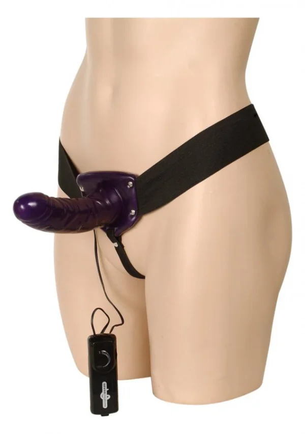 Strap-on Cu Vibratii Pentru Femei Alias, Mov, 15 Cm
