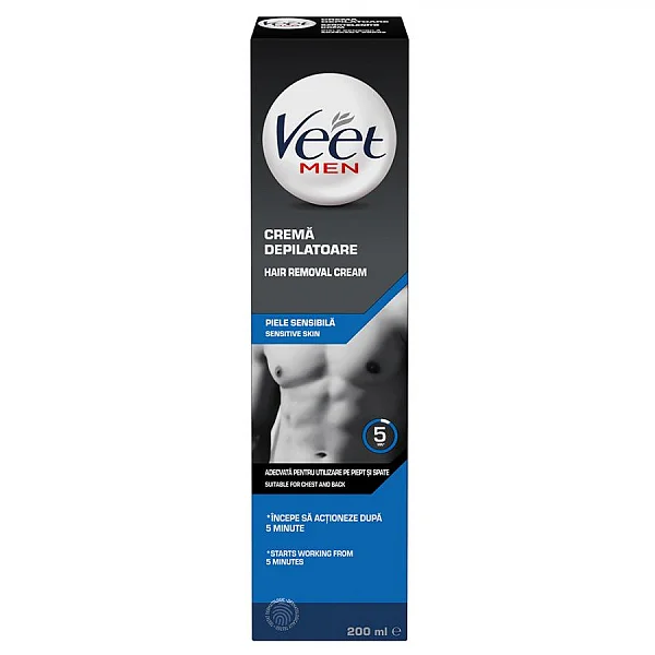 Crema Depilatoare Veet Pentru Barbati, 200 Ml