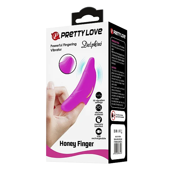 Degetar Cu Vibratii  Delphini Honey Finger, Violet