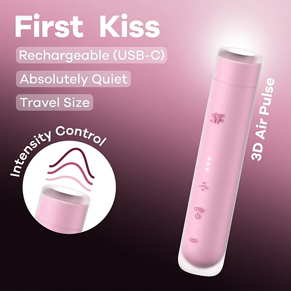 Stimulator Clitoridian Cu Air Pulse First Kiss, Roz