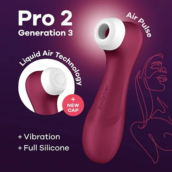 Stimulator Clitoridian Air Pulse Pro 2 Generation 3, Rosu