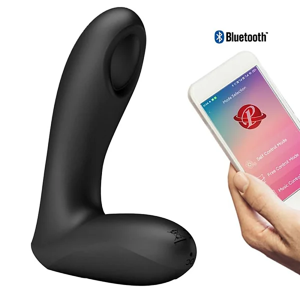 Vibrator Anal Archenemy App, Negru, 12 Cm