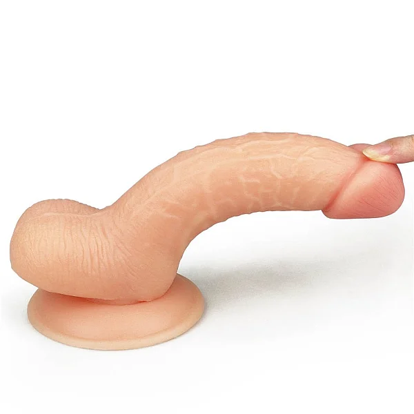 Dildo Clasic Cu Ventuza The Ultra Soft Dude, Natural, 17.8 Cm