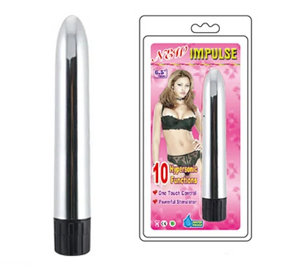 Vibrator Clasic New Impulse Vibrator, Argintiu, 16.5 Cm
