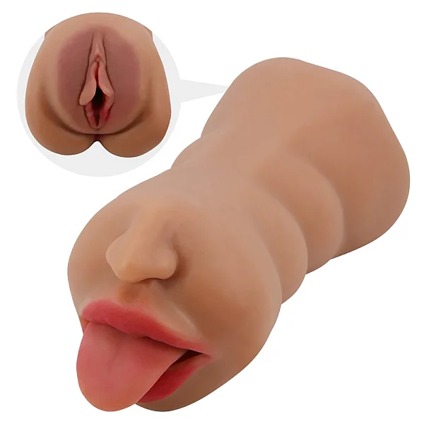Masturbator 2-in-1 Gura+vagin Crazy Bull Sarah, Brun