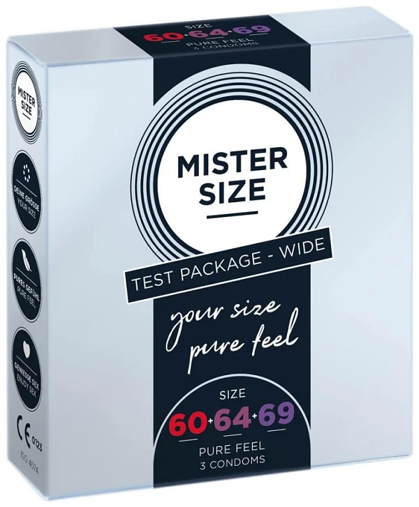 Prezervative Mister Size, Pachet De Test 3 Marimi Wide (60, 64, 69 Mm), 3 Buc.