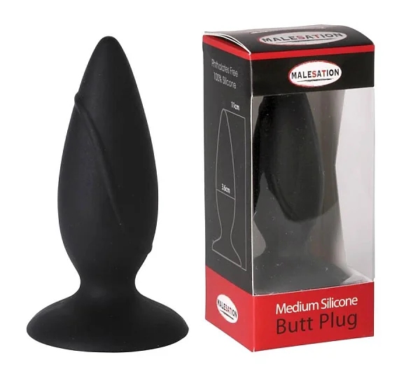 Dop Anal Silicon, Negru, 11 Cm