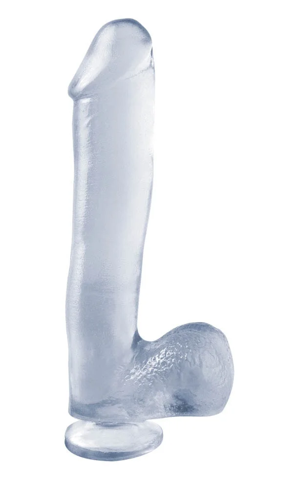 Dildo Clasic Cu Ventuza, Transparent, 25 Cm