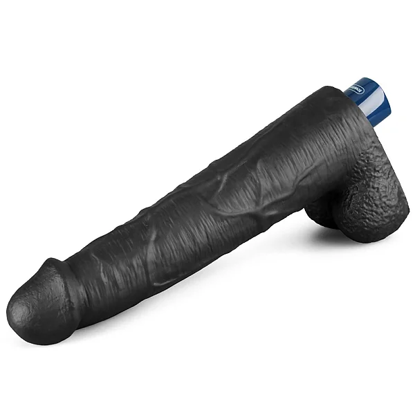 10.5" Real Softee Rechargeable Vibrating Dildo(black)_b15o50_4