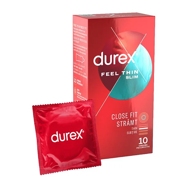 Prezervative Durex Feel Thin Slim Fit, 10 Buc