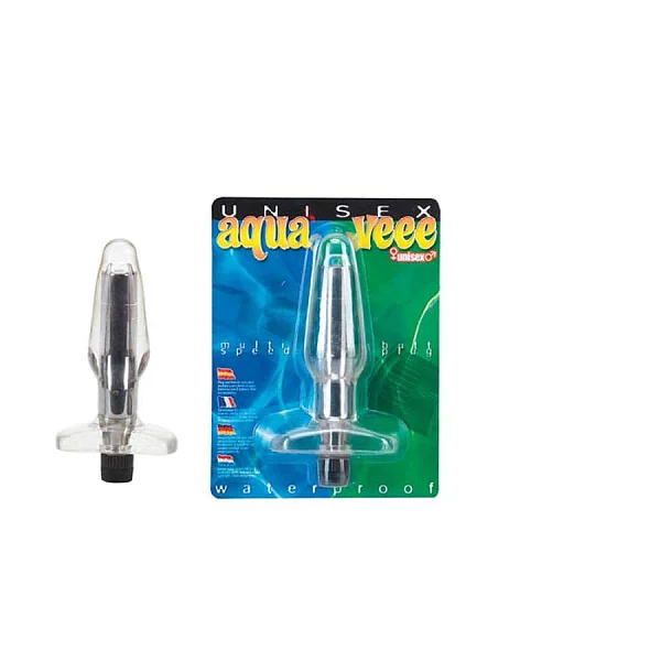 Dop Anal Cu Vibratii Aqua Veee Unisex, Transparent, 13 Cm