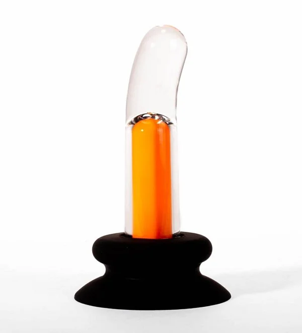 Dop Anal Cu Vibratii, Portocaliu, 13 Cm